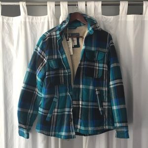 Flannel American Eagle Rugged Sherpa Overshirt.